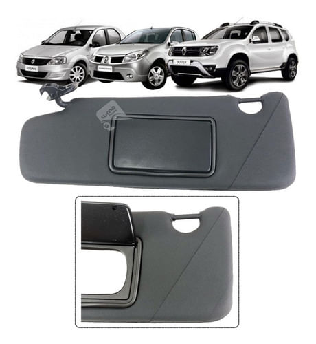 Quebra Sol Esquerdo Preto Duster Logan Oroch Sandero 07/...