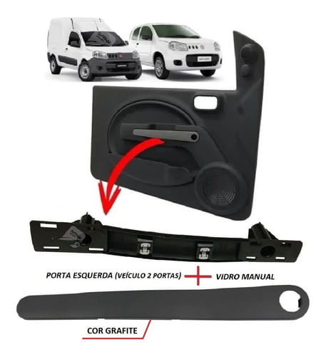 Suporte Moldura Puxador Porta Grafite Novo Uno Fiorino - Le (1)
