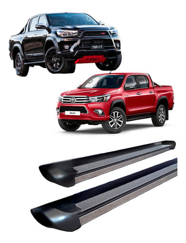 Estribo Hilux 2016 A 2020 Personalizado Preto Brilhante C/d