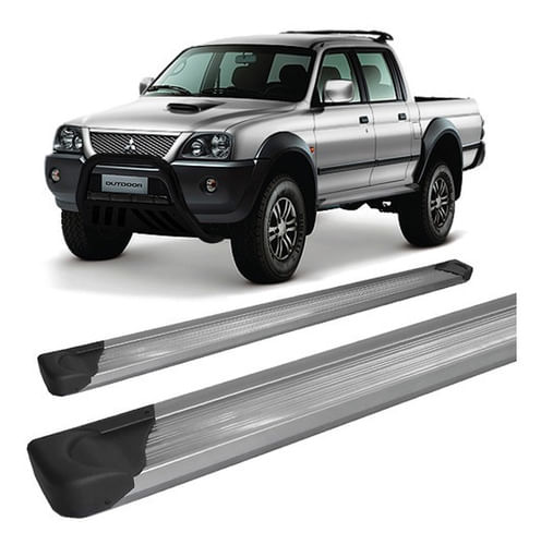 Estribo L-200 Sport/out Plataforma De Alumínio Prata C/dupla