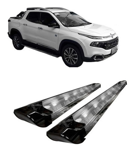 Estribo Personalizado Ponteira Preto Brilhante Fiat Toro