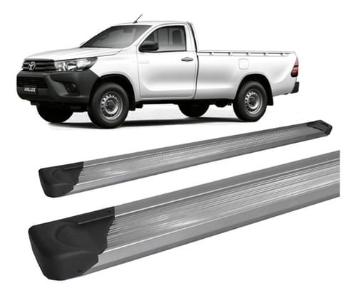 Estribo Hilux 2016 A 2020 Chapa De Aluminio Prata