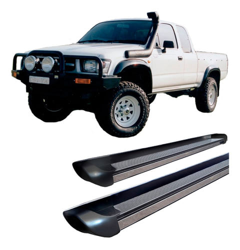 Estribo Late Hilux 1998 A 2004 Personalizado Preto Brilhante