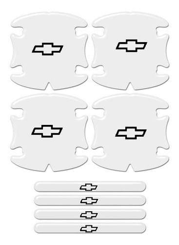 Protetor De Maçaneta Resinado Chevrolet 8 Peças Transparente