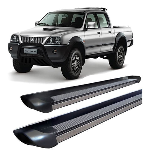 Estribo L200 Sport Outdoor Personalizado Preto Brilhante