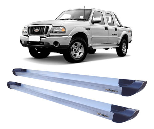 Estribo Ranger 1995 A 2012 Chapa Aluminio Prata C/d