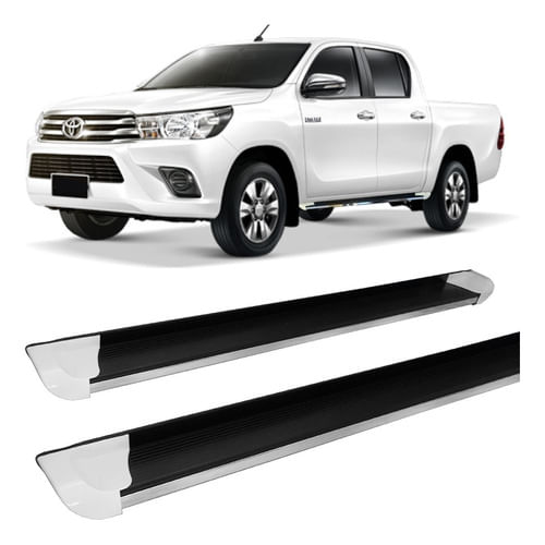 Estribo Personalizado Ponteira Branca Hilux 2016 Até 2020