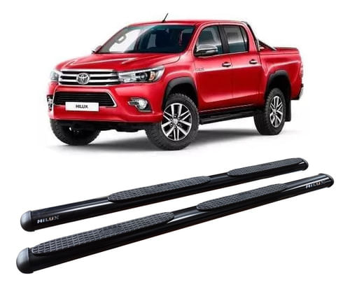 Estribo Oval Hilux 2016 E 2020 Cabine Dupla Preto