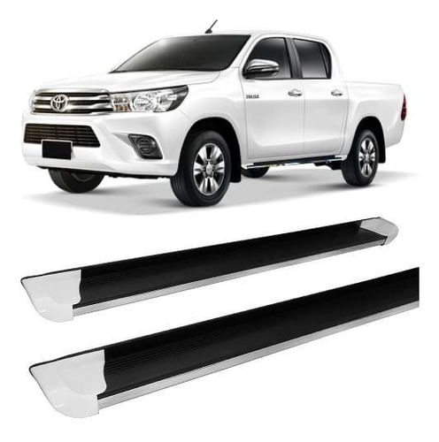 Estribo Alumínio Hilux 2016 E 2017 C/d Personalizado Branco