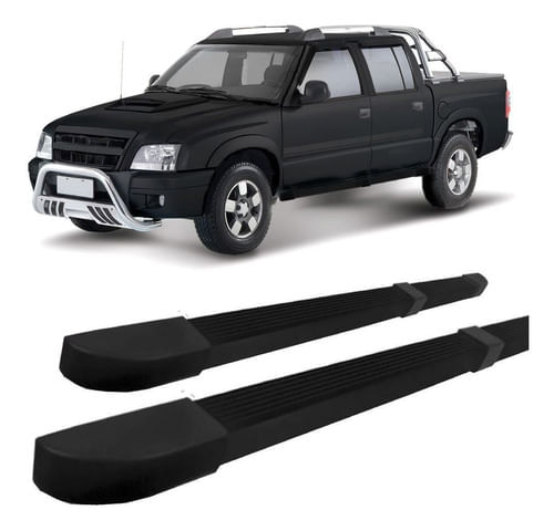 Estribo S10 1995 Ate 2011 Quadrado Modelo Original Preto C D