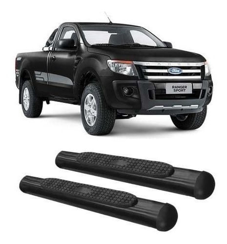 Estribo Oval Ranger 2013 A 2017 Cabine Simples Preto