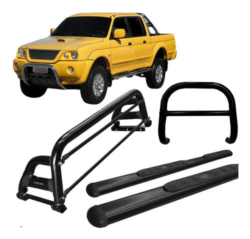 Kit Estribo Quebra Mato Santo Antônio H2 L200 004 Preto