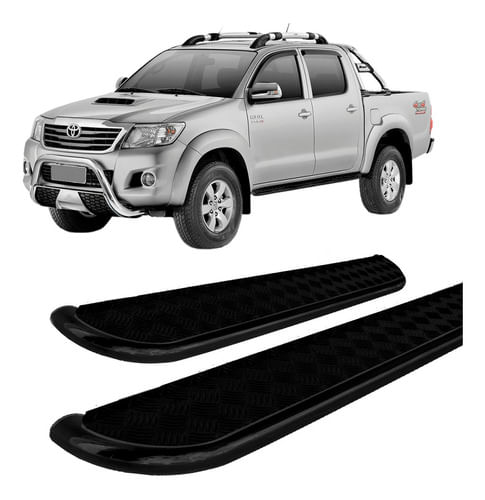 Estribo Lateral Hilux 2005 A 2015 Chapa Aço Preto C/d