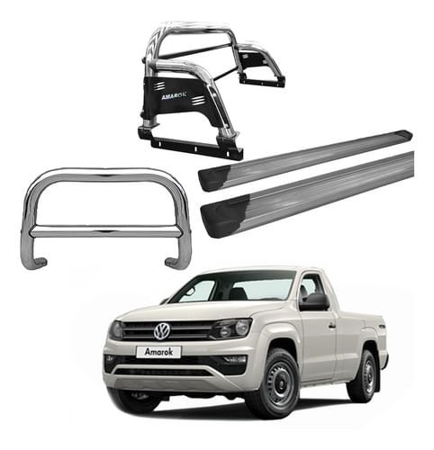 Kit Estribo Quebra Mato Santo Ant. H3 Amarok Cs Cromo