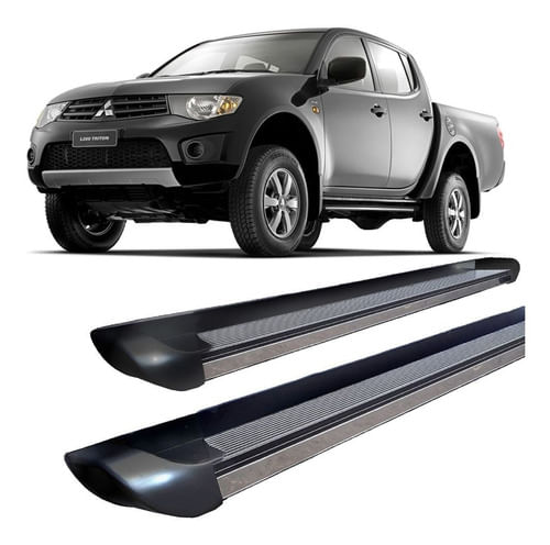 Estribo L200 Triton Personalizado Preto Brilhante