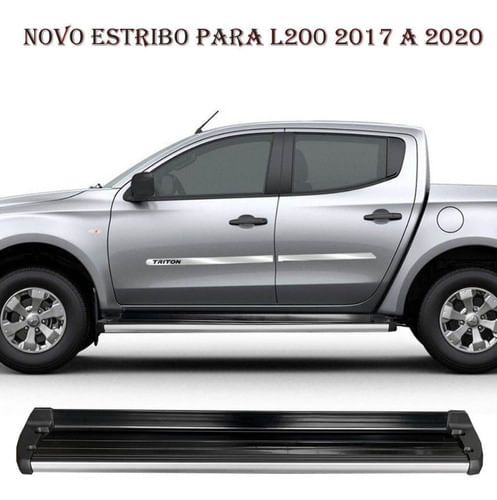 Estribo Modelo Propria Preto Para A L200 2017 A 2020