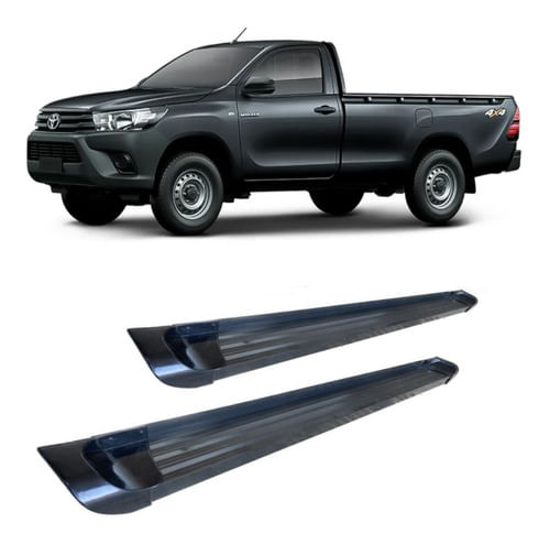 Estribo Hilux 2016 A 2020 Chapa De Aluminio Preto