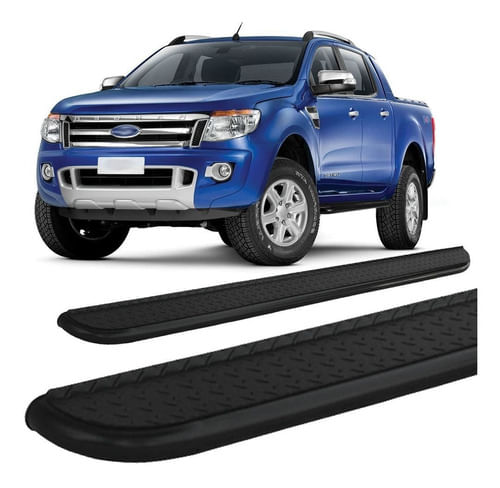 Estribo Chapa Ranger 2013 Cabine Dupla Em Diante 2,5  Preto