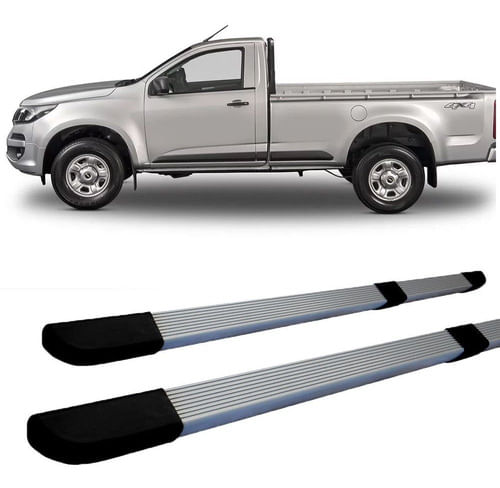 Estribo S10 1995 2012 Quadrado Modelo Original Prata C S