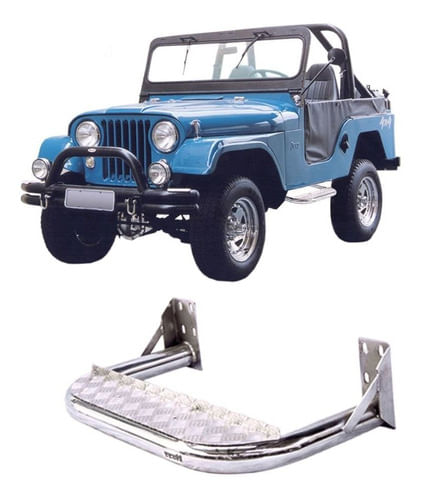Estribo Chapa Jeep Willys 2,5  Cromado