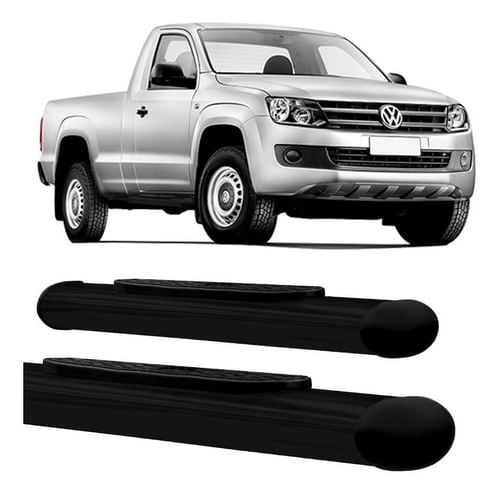 Estribo Lateral Amarok Cabine Simples Oblongo Oval Preto