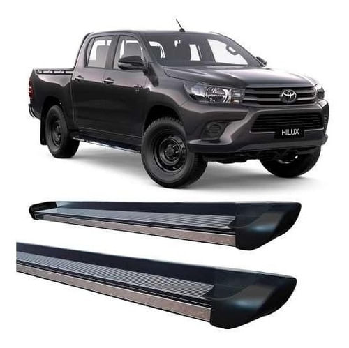 Estribo Hilux 2016 E 2020 C/d Personalizado Alumínio Preto