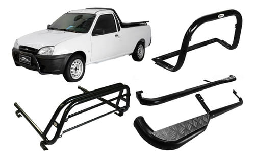 Kit Quebra Mato+estribo+santo Antonio Courier Preto