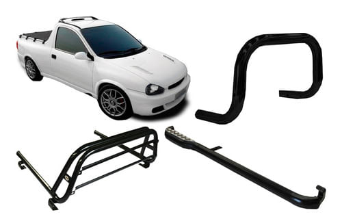 Kit Quebra Mato|estribo|santo Antonio Pick-up Corsa Preto