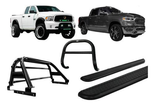Kit Quebra Mato Estribo Ch Sant Antonio Dodge Ram Preto