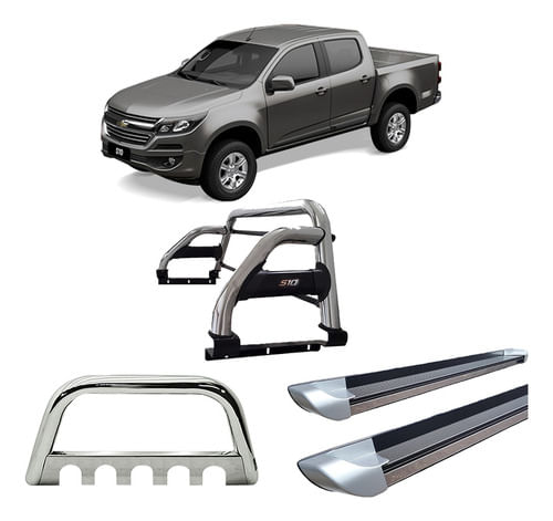 Kit Quebra Mato Estribo Pers Santo Ant S10 12/20 Cromado