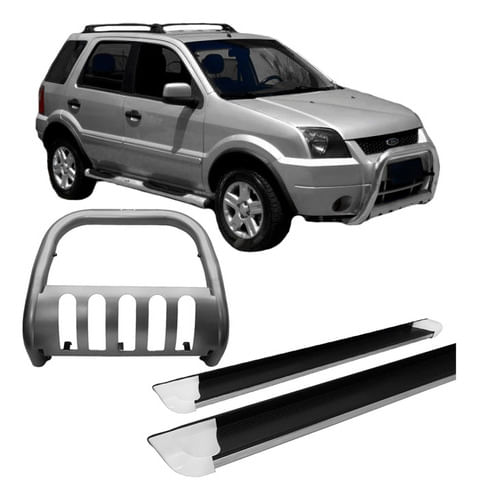 Kit Quebra Mato E Estribo Personalizado Ecosport Grafite