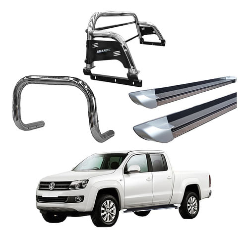 Kit Quebra Mato Estribo Per Prata Santo Anth3 Amarok Cd Crom