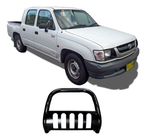 Para-choque De Impulsão Hilux 98 A 2004 Preto Com Chapa