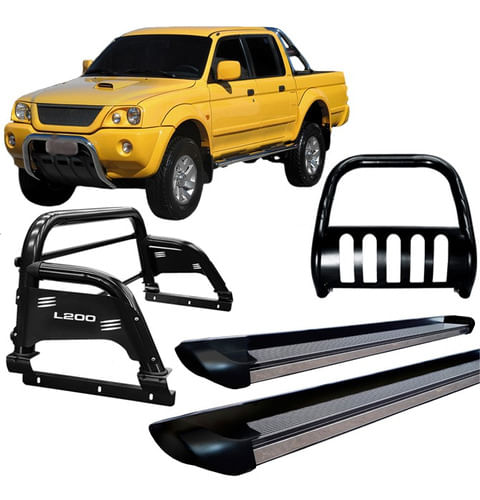 Kit Quebra Mato_estribo_santo Antônio H3 L200 04 Preto