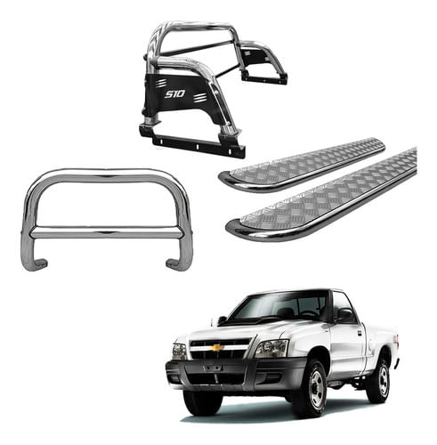 Kit Quebra Mato Santo A H3 Estribo Chap S-10 94/2011 Cromo
