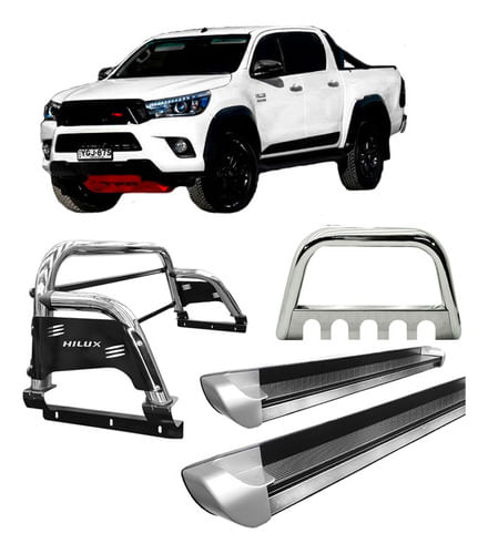 Kit Quebra Mato-estribo Pe-sant Antonio H3 Hilux 16/20 Cromo