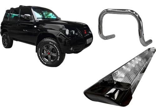 Kit Quebra Mato Estribo Preto Brilhante Tr4 Todos Os Anos