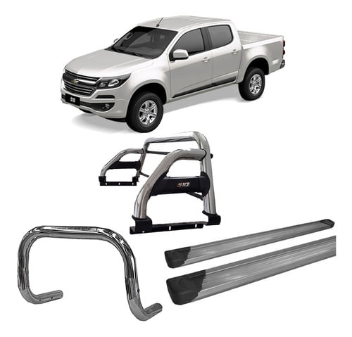 Kit Quebra Mato Estribo Plat Santo Anton D S10 12/20 Cromado