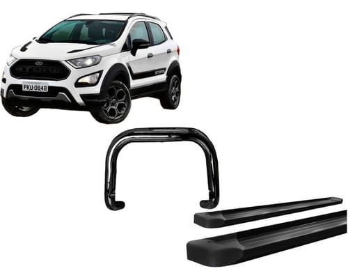 Kit Quebra Mato E Estribo Plataforma Ecosport 13/2020 Preto