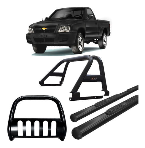 Kit Quebra Mato Santo Ant Estribo Oval S10 94/2011 Preto