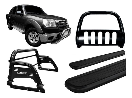 Kit Quebra Mat Estribo Ch Sant Antonio H3 Ranger 97/12 Preto