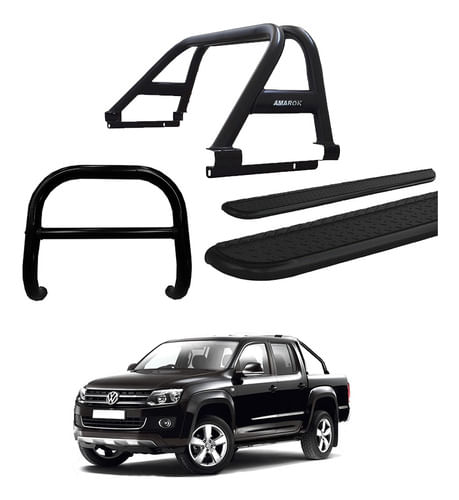 Kit Quebra Mato Estribo Ch De Aço Santo Antonio Amarok Cd