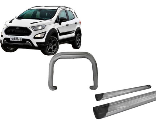 Kit Quebra Mato E Estribo Plataforma Ecosport 13/2020 Cromo