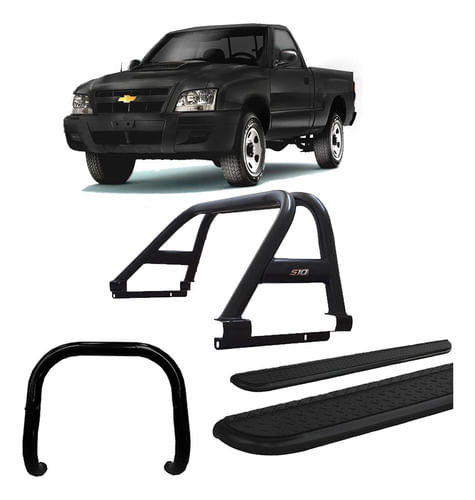 Kit Quebra Mato Santo Antonio Estrib Per S10 94/2011 Preto