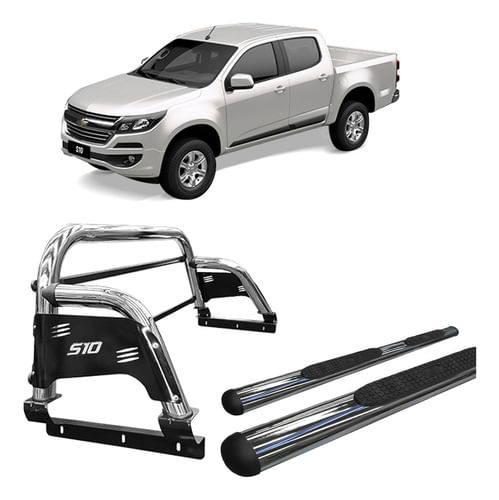 Kit Santo Antonio H2 Estribo Chapa S10 12/2020 C/d Cromo