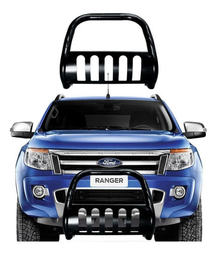 Para-choque De Impulsão Com Prot Ranger 2013 Em Diante Preto
