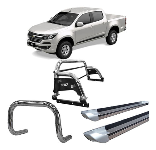 Kit Quebra Mato Estribo Pers Santo Anto H3 S10 12/20 Cromado