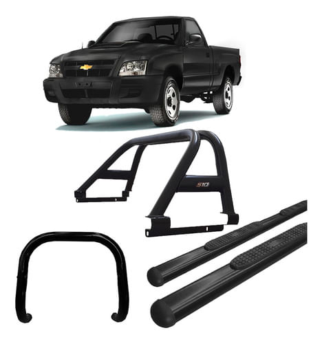 Kit Quebra Mato Santo Antonio, Estrib Oval S10 94/2011 Preto