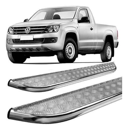 Estribo Amarok Chapa Aço Cromado C/s Cabine Simples