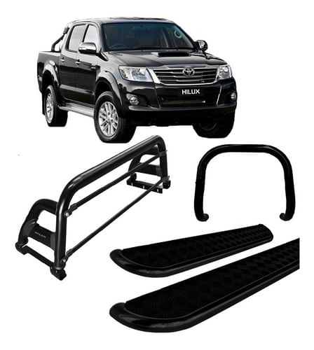 Kit Quebra Mato+estribo+sant Antonio H2 Hilux 05/15 Preto